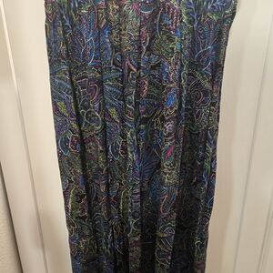 Norton McNaughton Dark Gem Colored Paisley Maxi Skirt